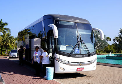 Ônibus utilizado na apresentação de transfer para grupos